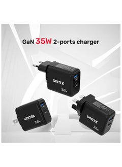 UNITEK Unitek P1119A GaN Universal Wall Charger with Dual-Port PD 3.0 (35W) & QC 3.0 (18W).  - Image 1
