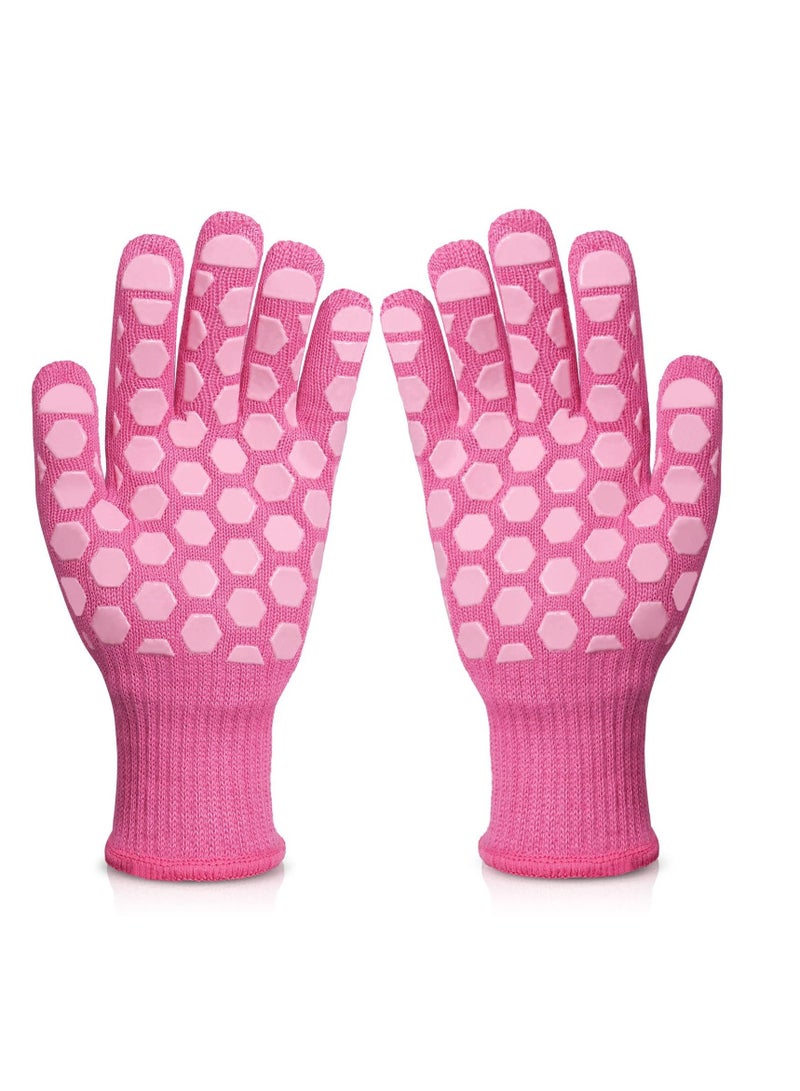SYOSI BBQ Gloves Women Oven Mitts: 932°F Heat Resistan Gloves - Grill Gloves for Kitchen Cooking Pot Holders  - Image 1