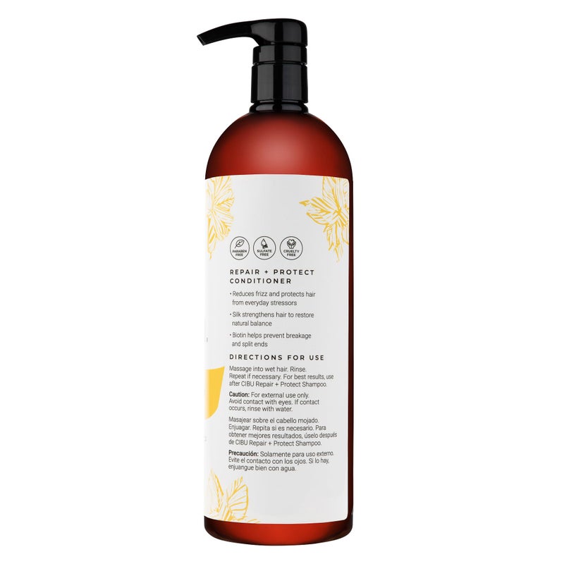 CIBU Repair + Protect Conditioner 30087 - Restores Damaged Hair | Prevents Breakage | Safe for Color-Treated Locks | Leaves Smooth, Luxurious Finish | Gentle Daily Use with Refreshing Scent, 1 Liter - Image 2