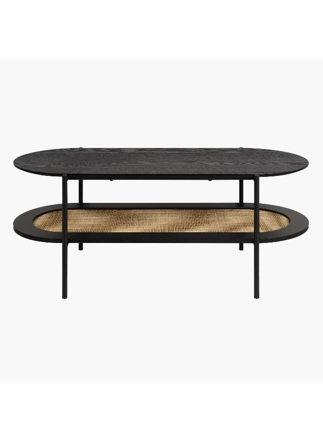 Home Box Monty Rattan Low Height TV Stand with Shelf  - Image 1