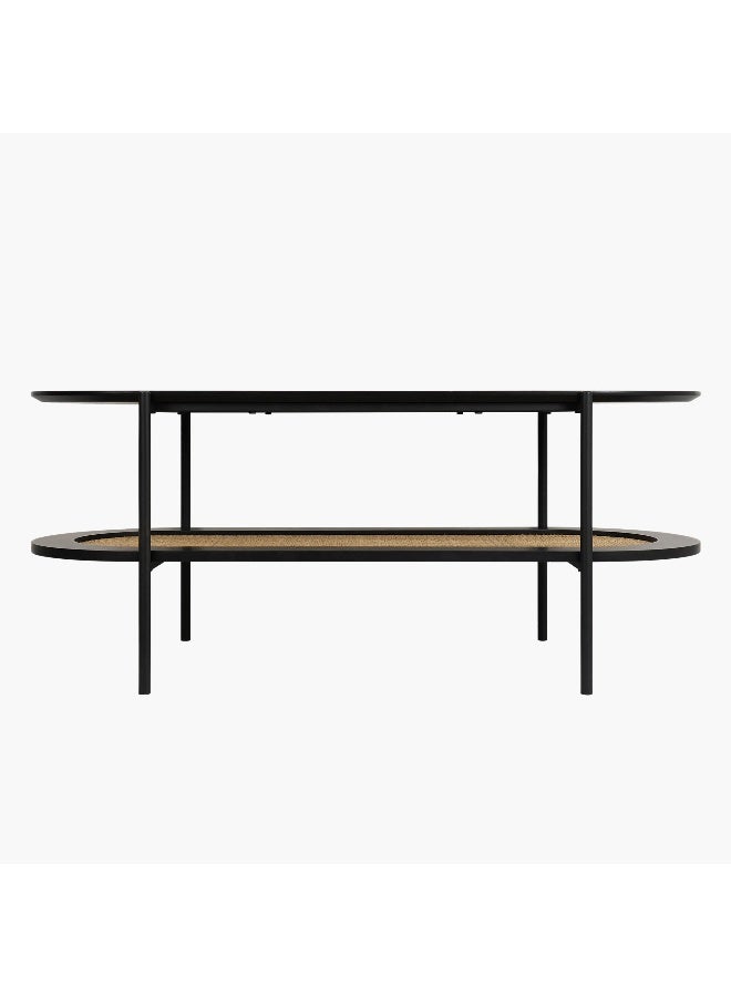 Home Box Monty Rattan Low Height TV Stand with Shelf  - Image 2