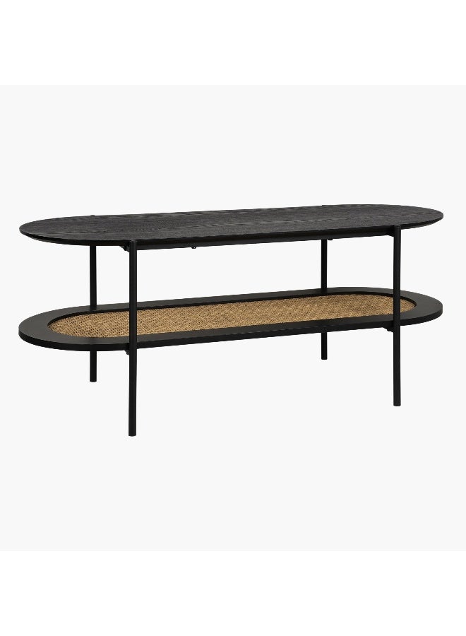 Home Box Monty Rattan Low Height TV Stand with Shelf  - Image 3