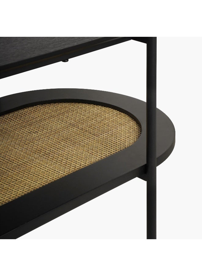 Home Box Monty Rattan Low Height TV Stand with Shelf  - Image 4