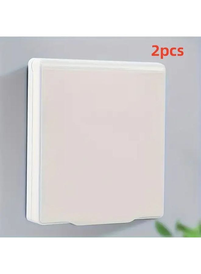 2pcs Ultra Thin Waterproof Switch Socket Cover Self Adhesive Kitchen Oil Proof Box - Image 1