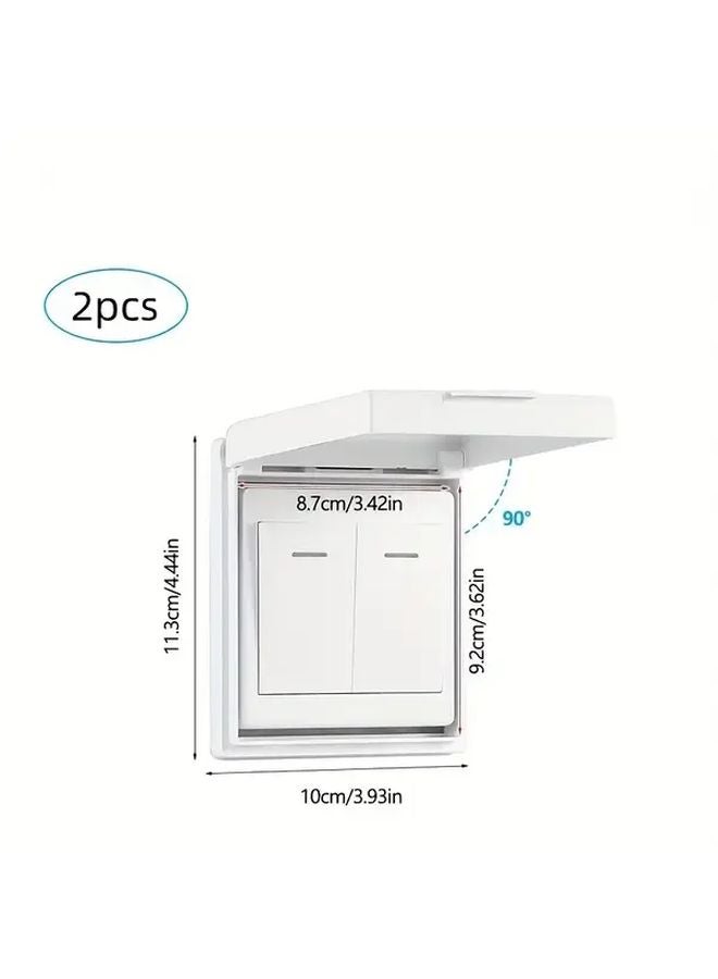 2pcs Ultra Thin Waterproof Switch Socket Cover Self Adhesive Kitchen Oil Proof Box - Image 4