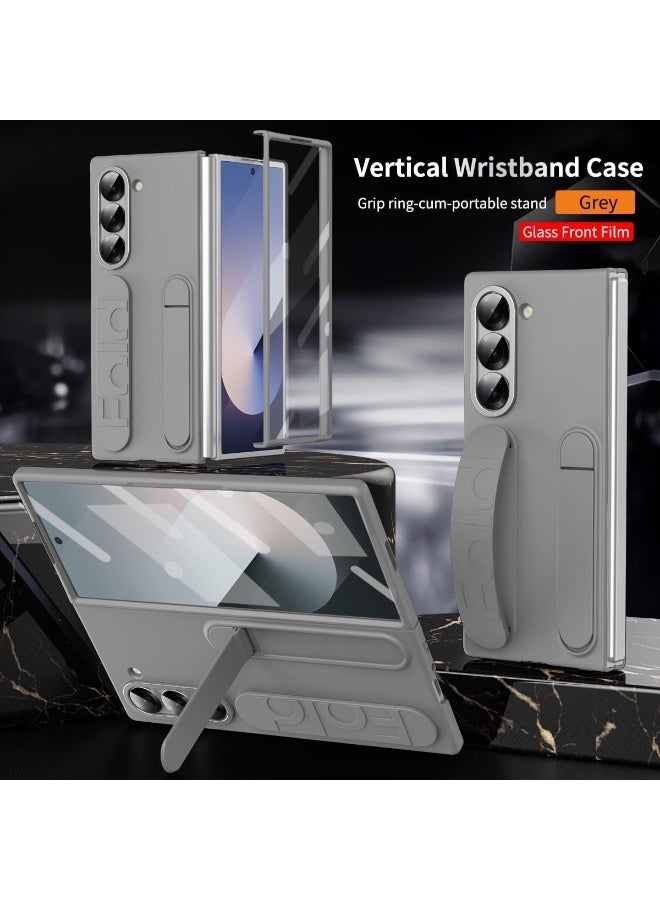 XIMAND جراب Ximand Samsung Galaxy Z Fold 6 Protect مع حامل سوار المعصم، شاشة مدمجة وحماية للعدسات، حماية كاملة للجسم من السقوط - Image 2