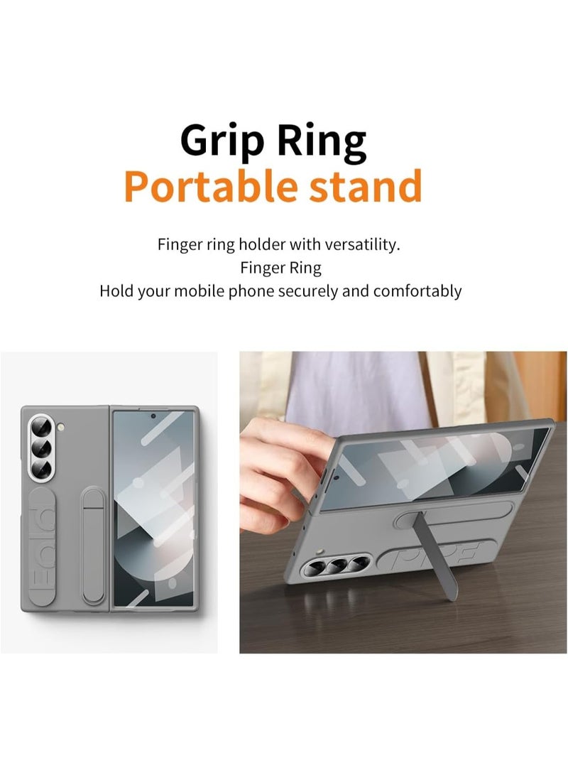 XIMAND جراب Ximand Samsung Galaxy Z Fold 6 Protect مع حامل سوار المعصم، شاشة مدمجة وحماية للعدسات، حماية كاملة للجسم من السقوط - Image 5