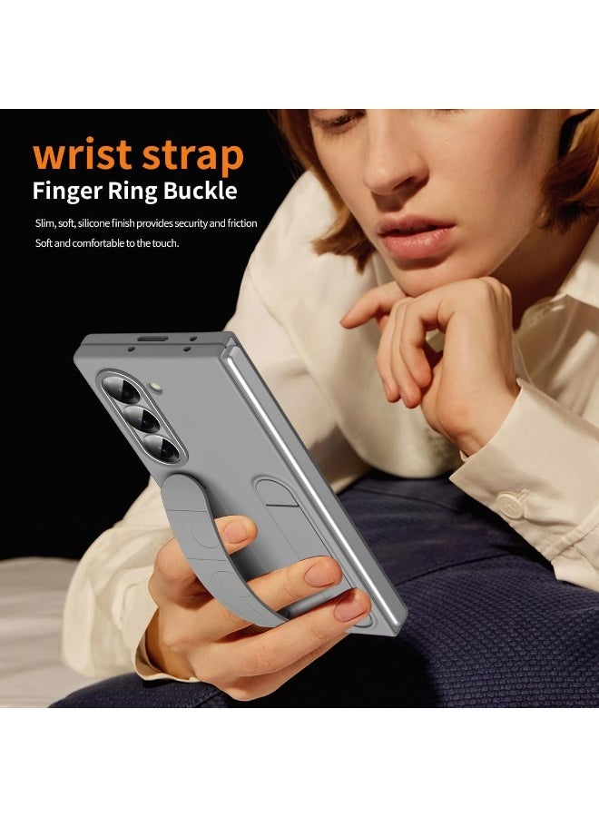 XIMAND جراب Ximand Samsung Galaxy Z Fold 6 Protect مع حامل سوار المعصم، شاشة مدمجة وحماية للعدسات، حماية كاملة للجسم من السقوط - Image 4