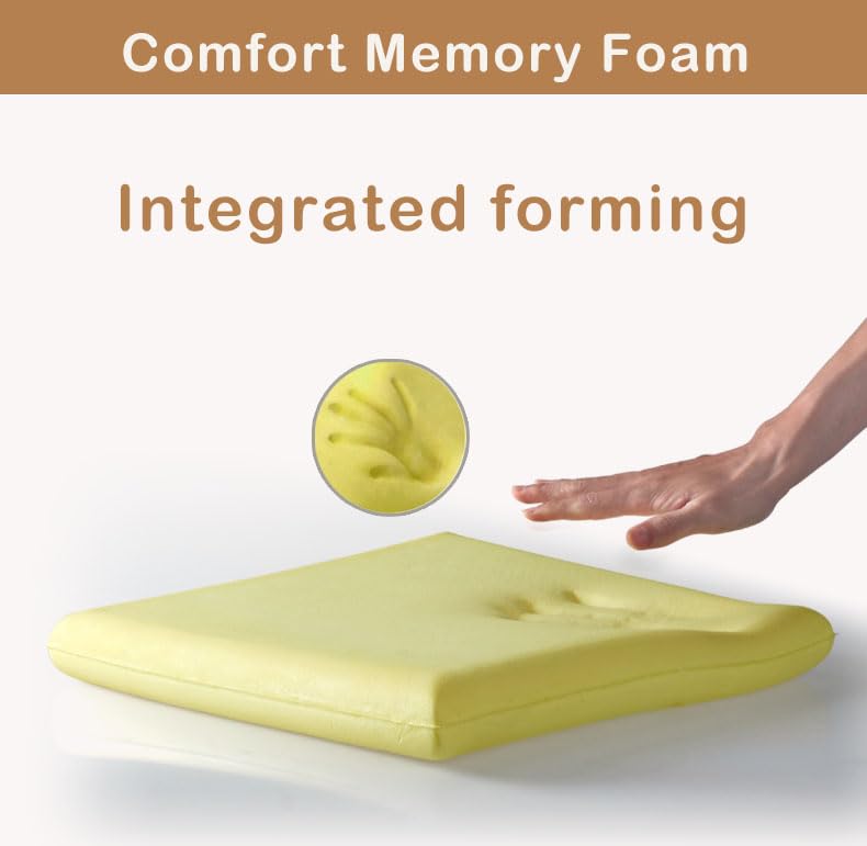 Augld Square Chair Seat Cushion Memory Foam Chair Cushion for Kitchen, Dining,Office or Car 16x16 in Coffee - Image 4