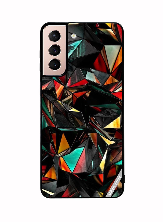 VR CREATIVE Protective Case Cover For Samsung Galaxy S21 5G Polygon Abstract Design Multicolour - Image 1