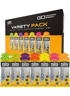 GO Isotonic Energy Gels Running Gels With 22g Carbohydrates Low Sugar Variety Pack Of Assorted Flavours 60ml Per Serving 7 Pack
