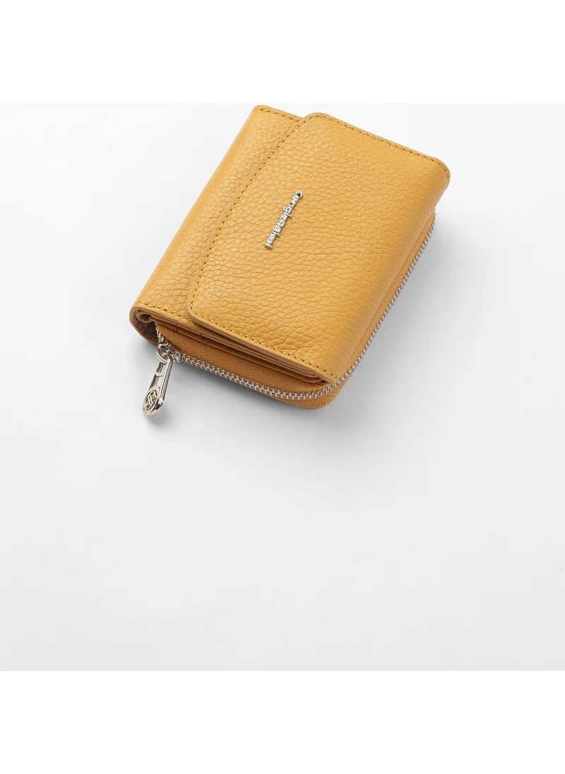 Cengiz Pakel Women's Leather Mini Horizontal Snap Wallet/Clutch - 65288 - Mustard