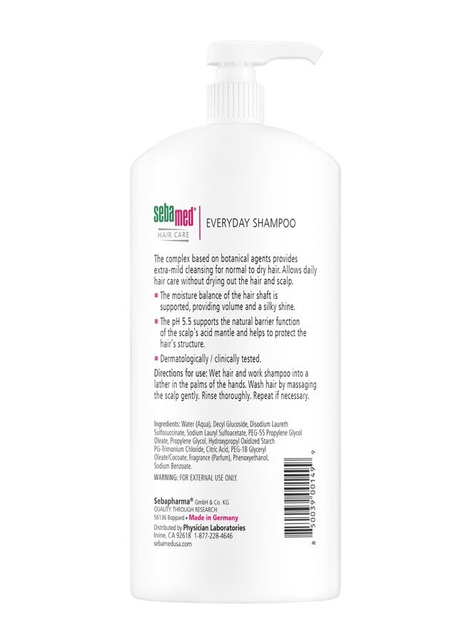 SEBAMED seba med Everyday Shampoo for All Hair Types and Sensitive Scalp 33.8 Fl. Oz (1L) Hypoallergenic Dermatologist Recommended pH 5.5 Soap and Alkali Free - Image 2