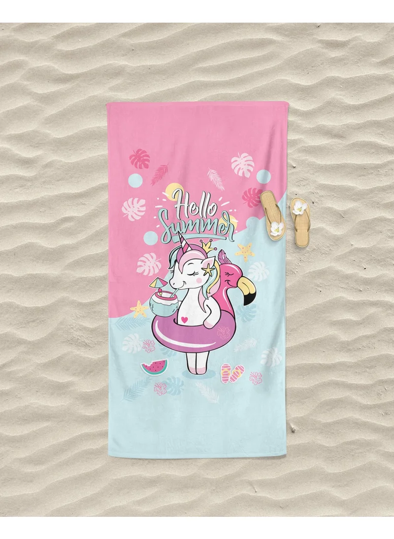 Eray Home Erays Home Unicorn Kids Patterned Printed Beach Towel