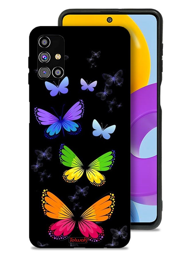 Tolwak Samsung Galaxy M31s Protective Case Cover Colorful Butterflies - Image 1