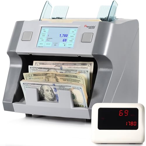 Cassida 8800R V2 USA Premium Bank-Grade Mixed Denomination Money Counter Machine, Advanced Counterfeit Detection, Multi-Currency, 3-Year Warranty, Includes External Display, Printing Enabled - Image 1