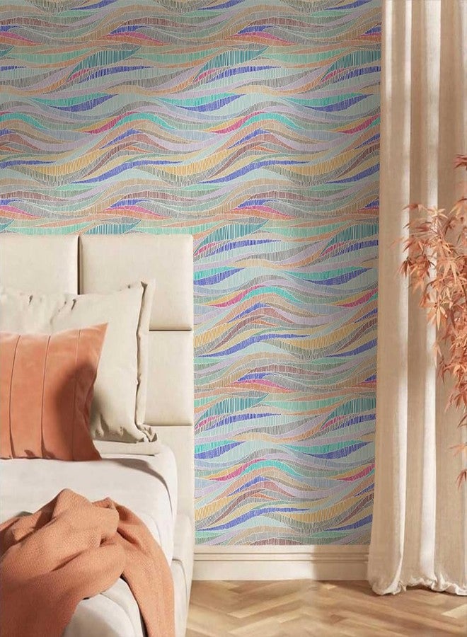 MuralPeel ورق جدران MuralPeel عصري بنمط فسيفساء هندسية ملونة، سهل اللصق والإزالة، مناسب لغرف النوم والخزائن، ومناسب للمستأجرين. - Image 2