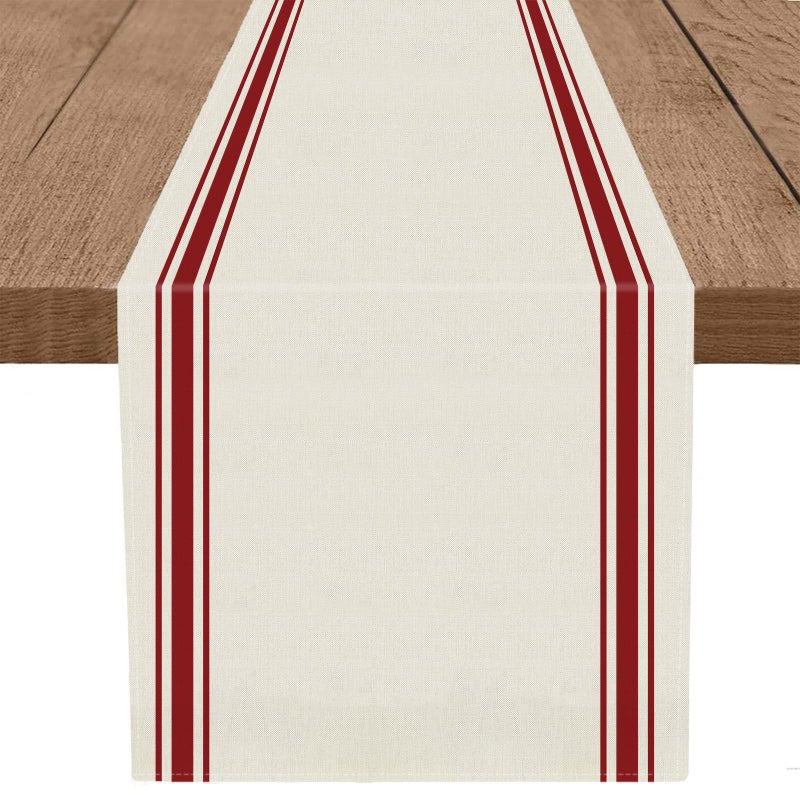 Christmas Table Runner Simple Stripe Merry Christmas Long Runners for Winter Xmas Home Kitchen Dining Table Decoration 13 x 72 Inch