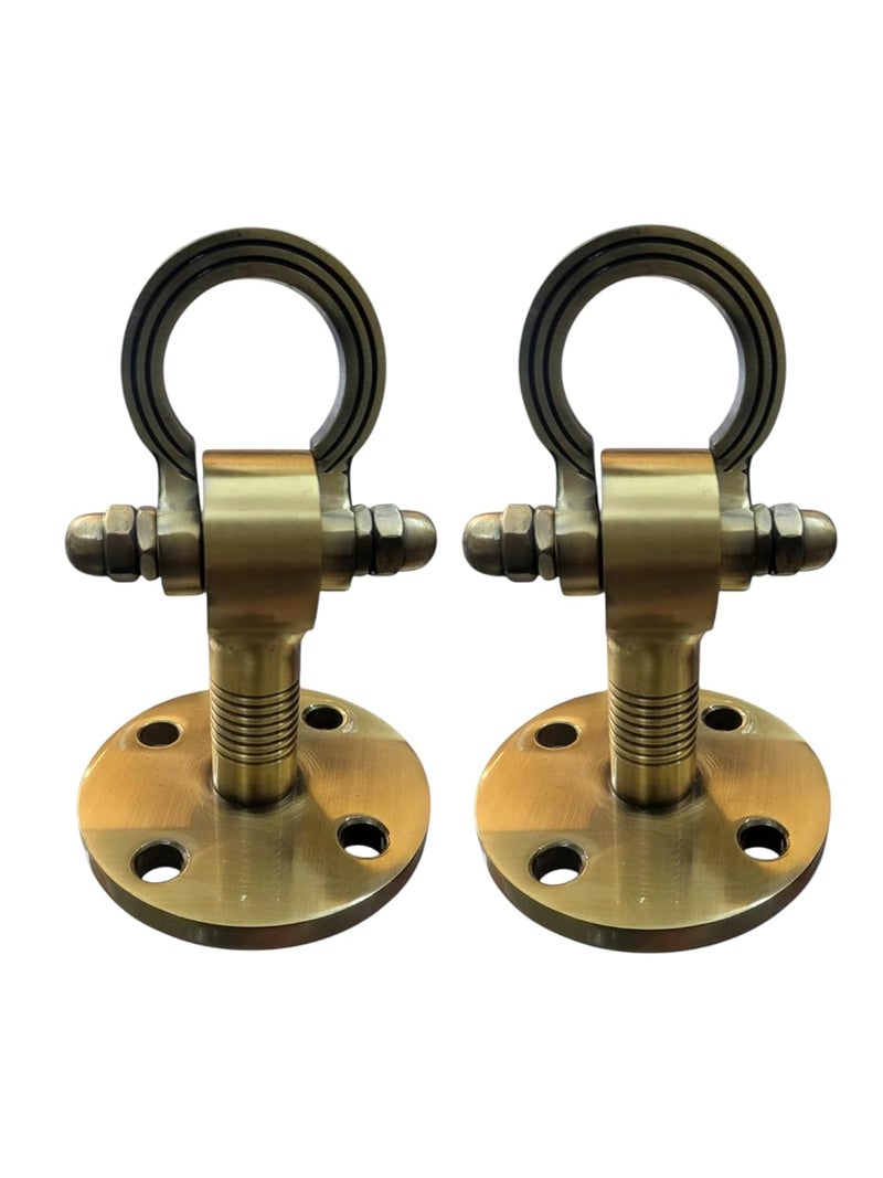 Nooks Stainless Steel Havy Duty Brass Finished Swing and Jhula Hangers 6inch Ceiling Mount Bearing kada Set of 2 for Home and Balcony - Image 1