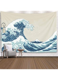 Aesthetic Room D cor Ocean Ocean Wave  Great Wave Mount Fuji Century Hanging Wall Tapestries for Living Room Decor 60X50 Inches 150X130Cm Inhouse Blue White