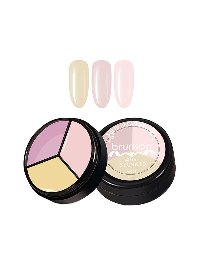 brunson Solid Cream Gel Nail Polish - 3 in 1 Pudding, High Pigmented Mud Nail Art Paint, Suit For Professional Nail Salon, Nail Starter 15 ml, BSCNG19