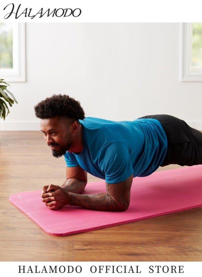 HALAMODO Exercise Yoga Mat with Carrying Strap Extra Thick Fitness & Exercise Mat High Density Anti-Tear Exercise Yoga Mat for Home Workout, Yoga, Pilate  - Image 5