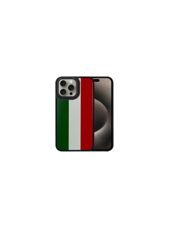 CATANES (for iPhone 15 Pro Max) Case, Hard PC Case, Shockproof Protective Case Cover / Italy Flag - Side Black - Image 1