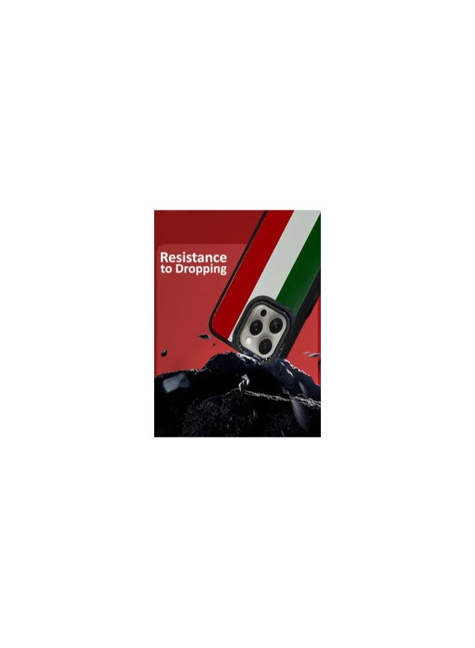 CATANES (for iPhone 15 Pro Max) Case, Hard PC Case, Shockproof Protective Case Cover / Italy Flag - Side Black - Image 2