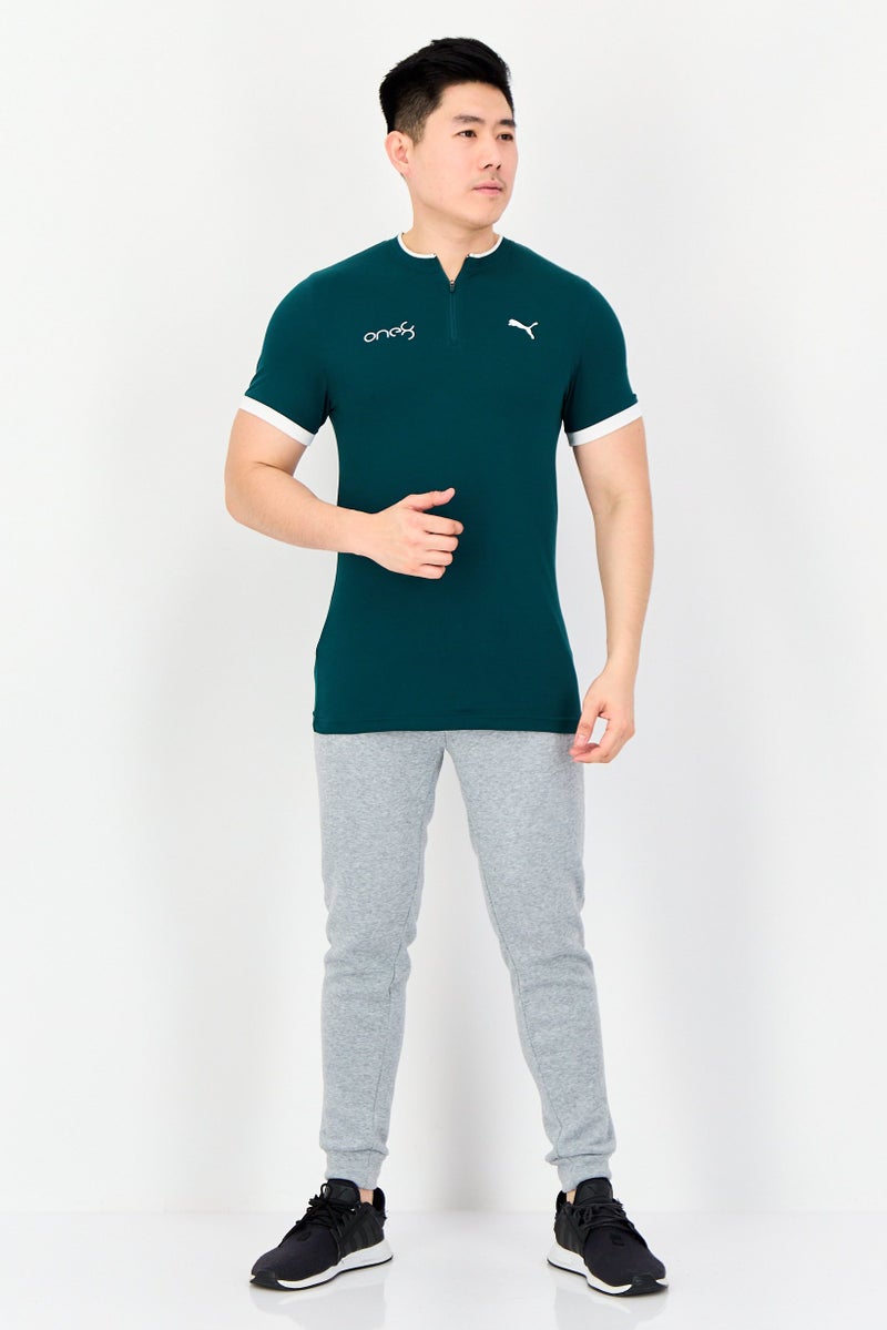 PUMA تي شيرت بولو رياضي للرجال بأكمام قصيرة، خارجي، أخضر - Image 2