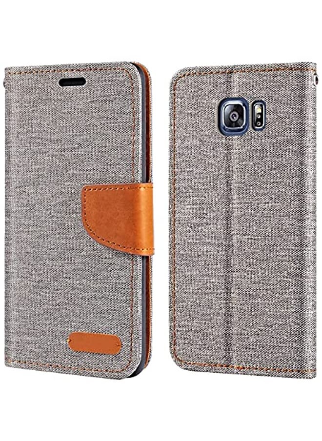 Aookay Case for Galaxy S6 Edge Plus, PU Leather Wallet Case with Soft TPU Back Cover Magnet Flip Case [Card Slots & Kickstand] for Galaxy S6 Edge Plus (Galaxy S6 Edge Plus, Gray)