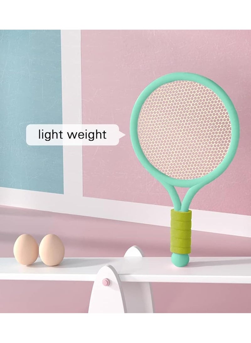 مضربان أطفال مع ريشة طائر وكرة تنس - مجموعة استكشاف رياضية ٢ في ١ للأولاد والبنات، لعبة داخلية وخارجية - Image 3