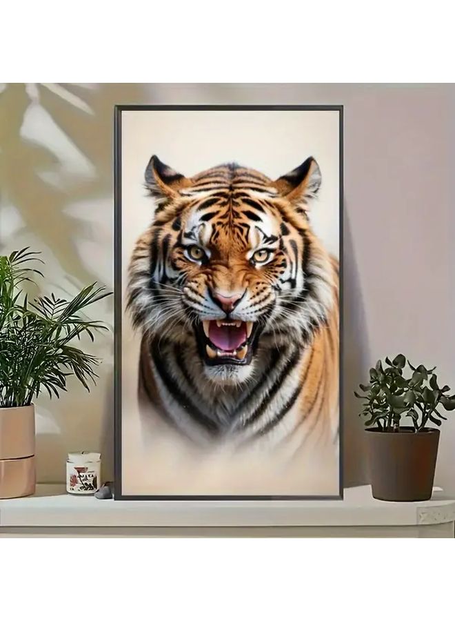 مجموعة رسم ألماسي 5D نمر مهيب تطريز دائري قماش 40x70 سم ديكور حائط فني - Image 1