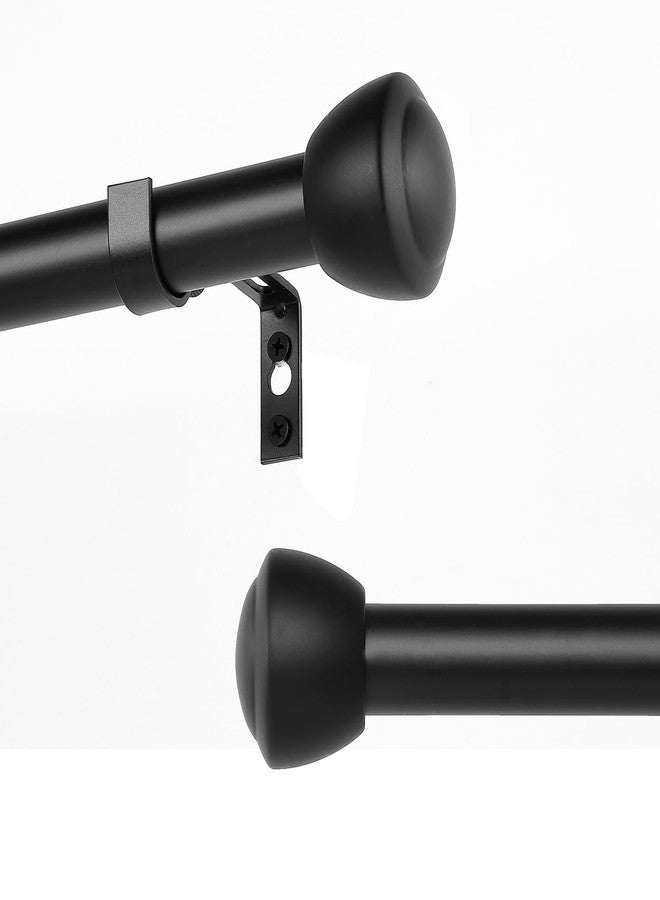 MERJULAN 1 Inch Black Curtain Rods for Windows 28-48 Inches - Heavy Duty Drapery Rods with Adjustable Rods and Ball Finials - Ideal Room Divider and Outdoor Rod,32"-48" - Image 1