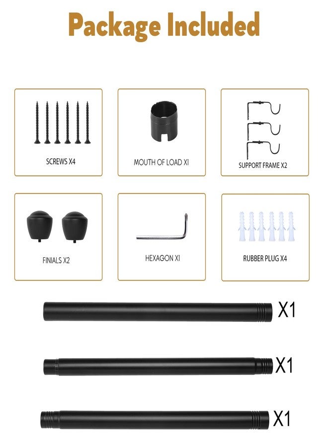 MERJULAN 1 Inch Black Curtain Rods for Windows 28-48 Inches - Heavy Duty Drapery Rods with Adjustable Rods and Ball Finials - Ideal Room Divider and Outdoor Rod,32"-48" - Image 5