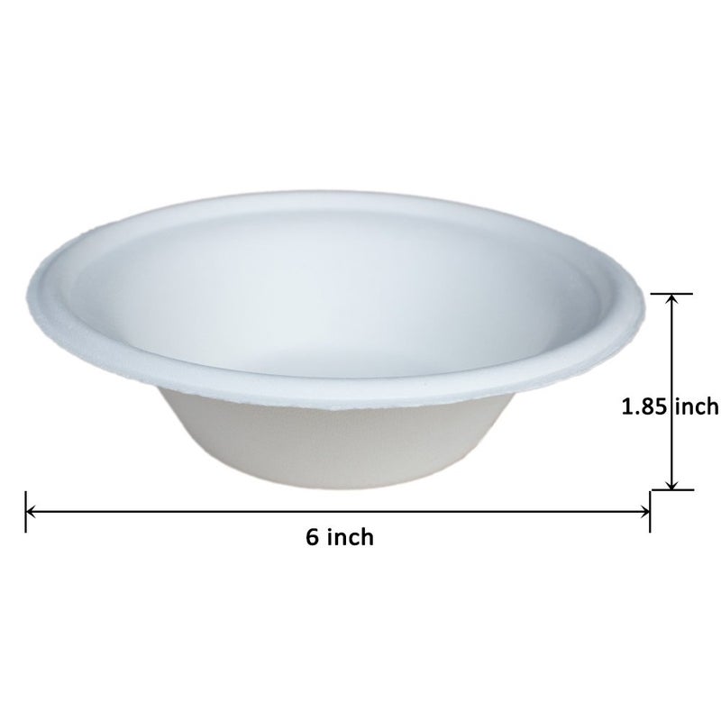 بيلينلين Belinlen 150 Pack 12 Oz Round Accoupable Bowls الصديق للبيئة بنسبة 100 ٪ من قصب السكر الطبيعي القابل للتحلل من الأشجار الحرة والبلاستيكية خالية من البلاستيك (150) - Image 3