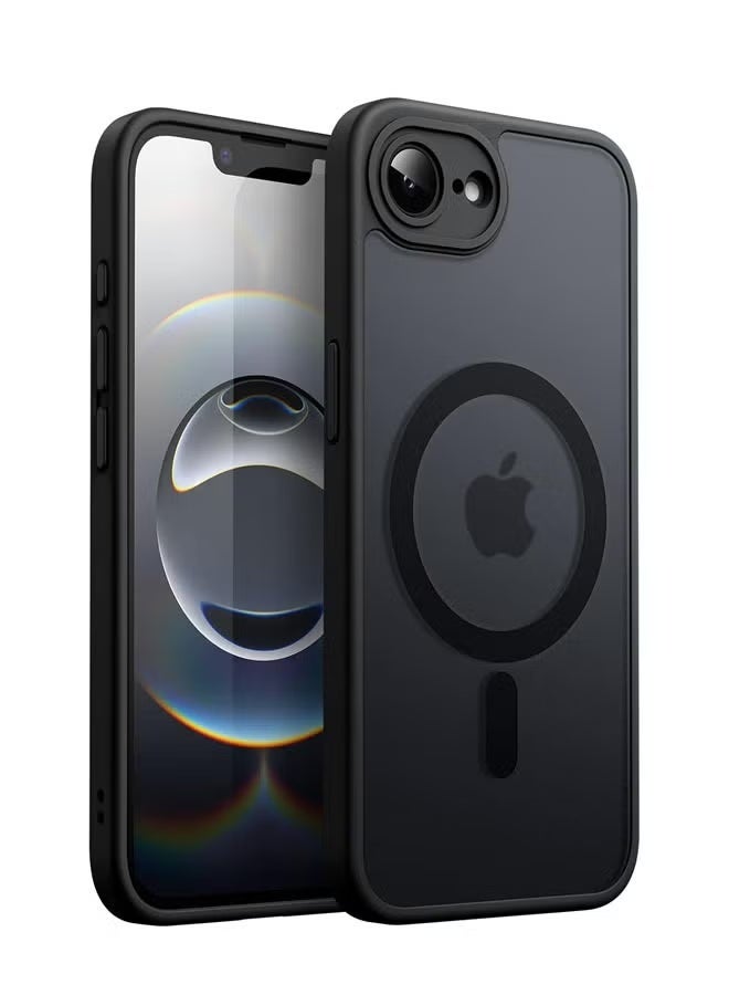 Gecomo iPhone 16e Case， Magnetic Case for iPhone 16e 6.1-Inch 2025 Compatible with MagSafe, Translucent Matte Back Slim Shockproof Phone Cover (Black) - Image 1