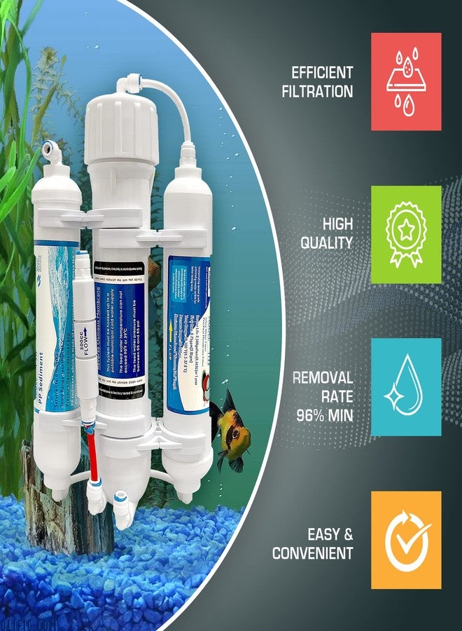 Ronaqua 3 Stage Reverse Osmosis Countertop Portable Tank-Less Space Saver Water Universal Filtration System for Drinking Water or Aquarium Fish Tank Filter NSF Certified 50 GPD Membrane Removal Rate 98% - Image 3