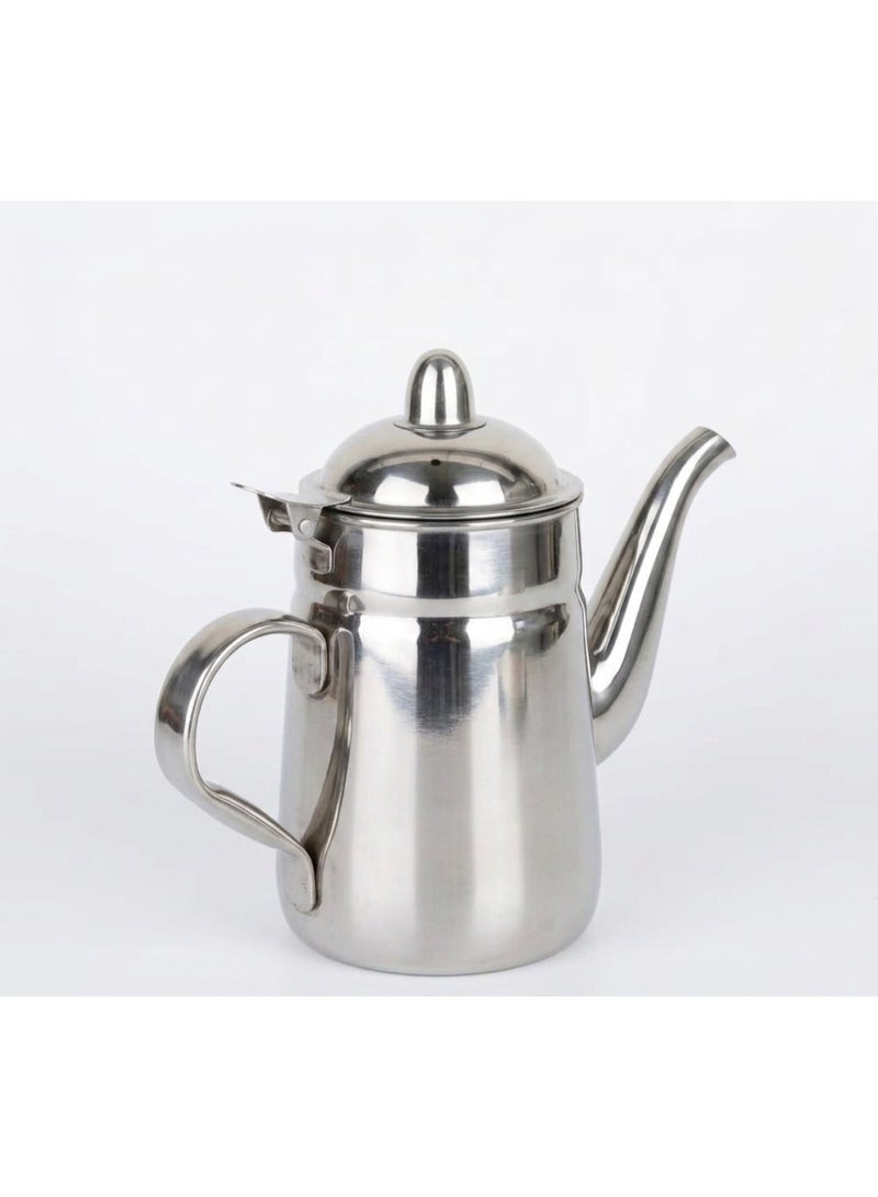 Bister Indian Stainless Steel Coffee Pot 1.2 Liters Silver Color - Decorative Coffee & Tea Server with Lid, Premium Serveware for Wedding & Home Decor - Image 5