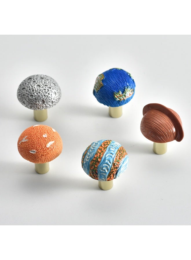 5pcs Creativity Resin Jupiter Planet Kitchen Cabinet Knobs, Single Hole Aluminum Alloy Drawer Handles - Image 1