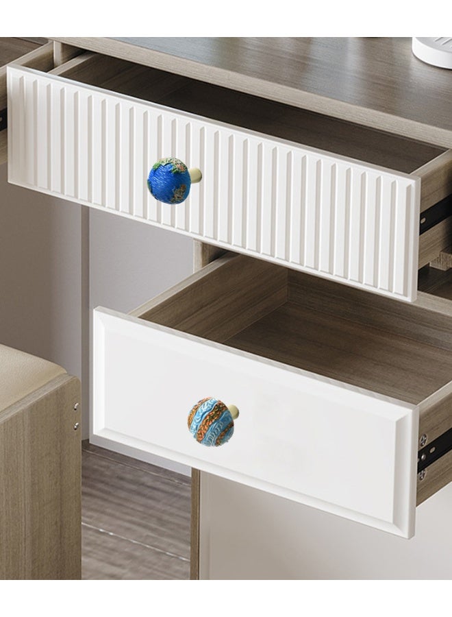 5pcs Creativity Resin Jupiter Planet Kitchen Cabinet Knobs, Single Hole Aluminum Alloy Drawer Handles - Image 4