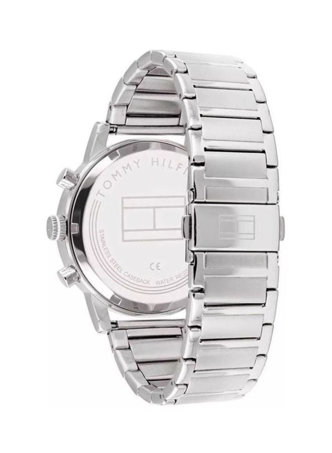 تومي هيلفيغر ساعة رجالي Tommy Hilfiger Evan 1710409 – ميناء أزرق، سوار ستانلس ستيل فضي، حركة كوارتز، مقاومة للماء 50 متر - Image 2