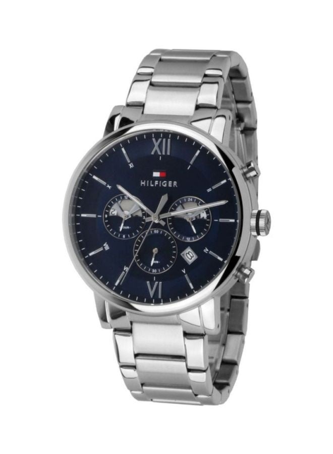 تومي هيلفيغر ساعة رجالي Tommy Hilfiger Evan 1710409 – ميناء أزرق، سوار ستانلس ستيل فضي، حركة كوارتز، مقاومة للماء 50 متر - Image 4