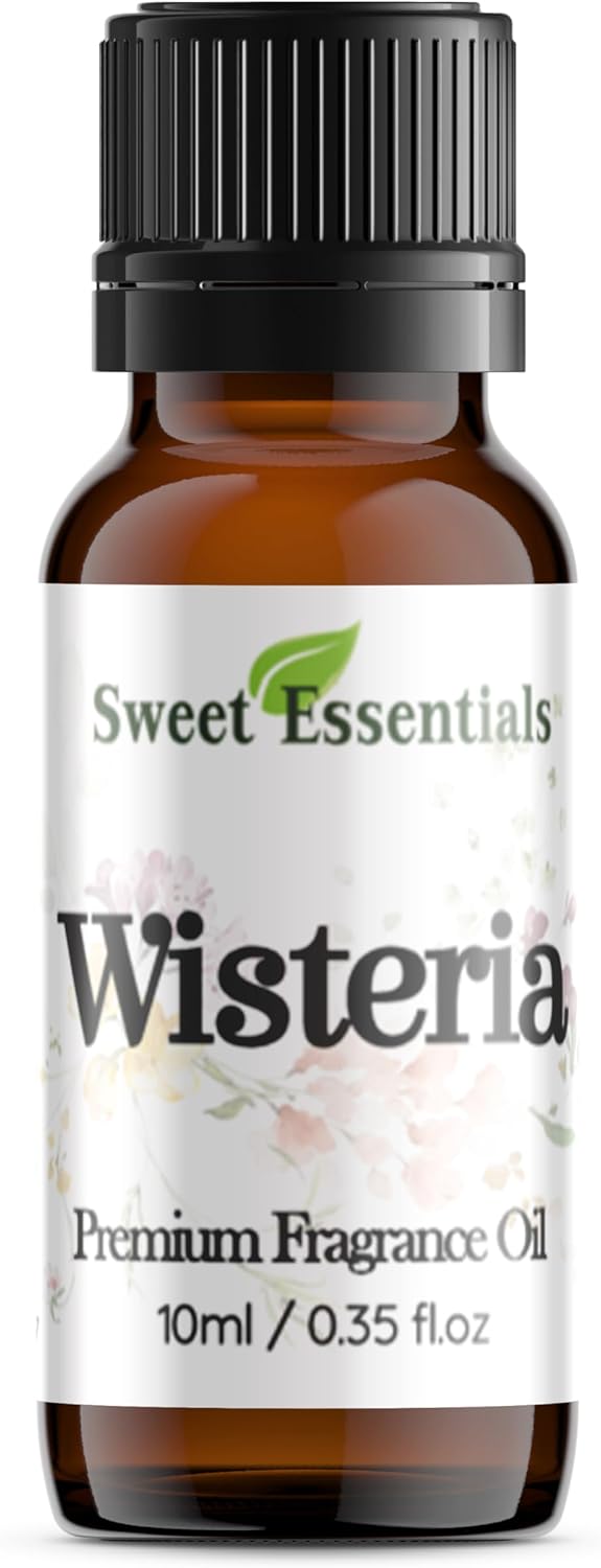 Sweet Essentials Wisteria, 10ml (0.35fl oz) Premium Fragrance Oil, Aromatherapy, Diffuser, Crafts, Soap, Home Scents, Bath & Body, DIY Parfum and Much More. Versatile & Long-Lasting by Sweet Essentials