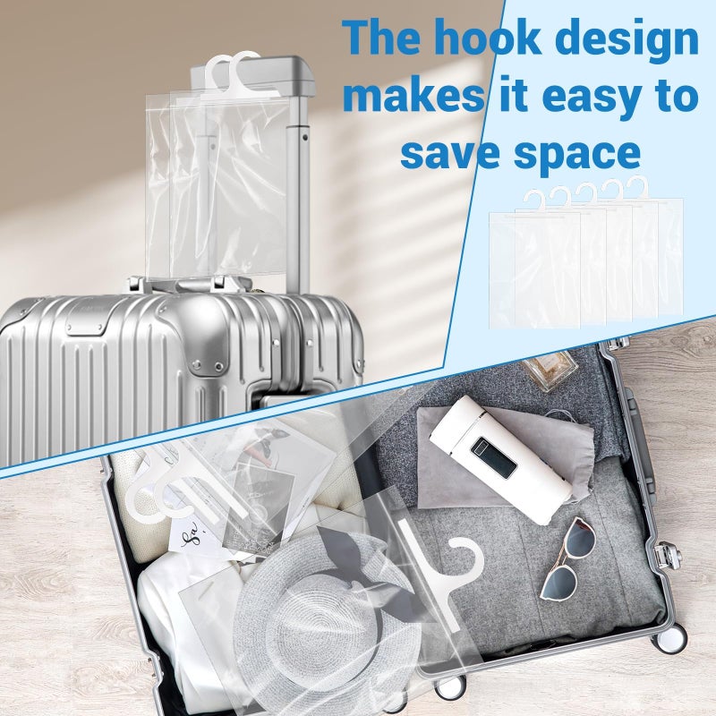 WYOMER 24 Pcs Hanging Storage Bags, Reusable Clear Hanging Bags, Hook Hanging Bags for Classroom, Library, Pharmacy, Armoire, Bathroom(10'' x 12.5'') - Image 5