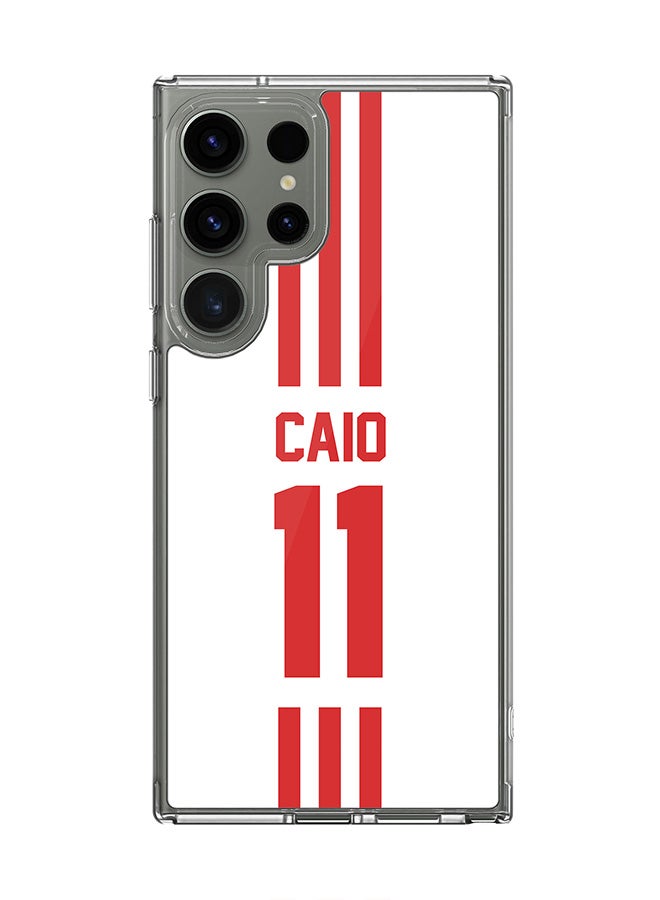 Stylizedd Classic Clear Case for Samsung Galaxy S23 Ultra ,Hybrid Soft Cover [ Designed for Samsung Galaxy S23 Ultra ] - Football Team - UAE, Player Name - Caio - Image 1