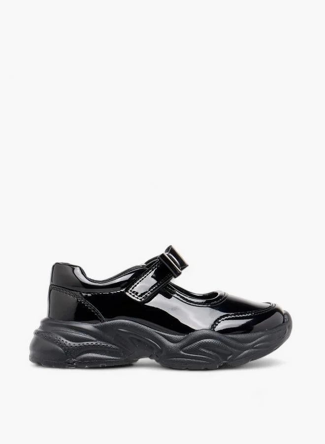 Flora Bella By Shoexpress Flora Bella Panelled Mary Jane School Shoes With Hook And Loop Closure