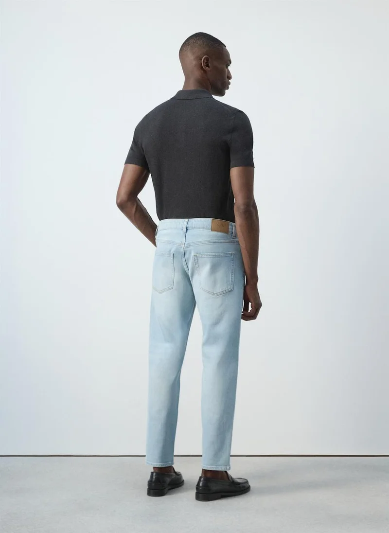Mango Man Ben Cropped Tapered-Fit Jeans