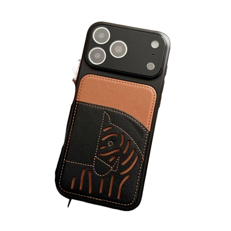 BB Leather Texture Protective Case for iPhone 17 / 17 Air / 17 Pro / 17 Pro Max with Card Holder and Drop Protection plus Shockproof plus Anti-Fingerprint in Brown - Image 1