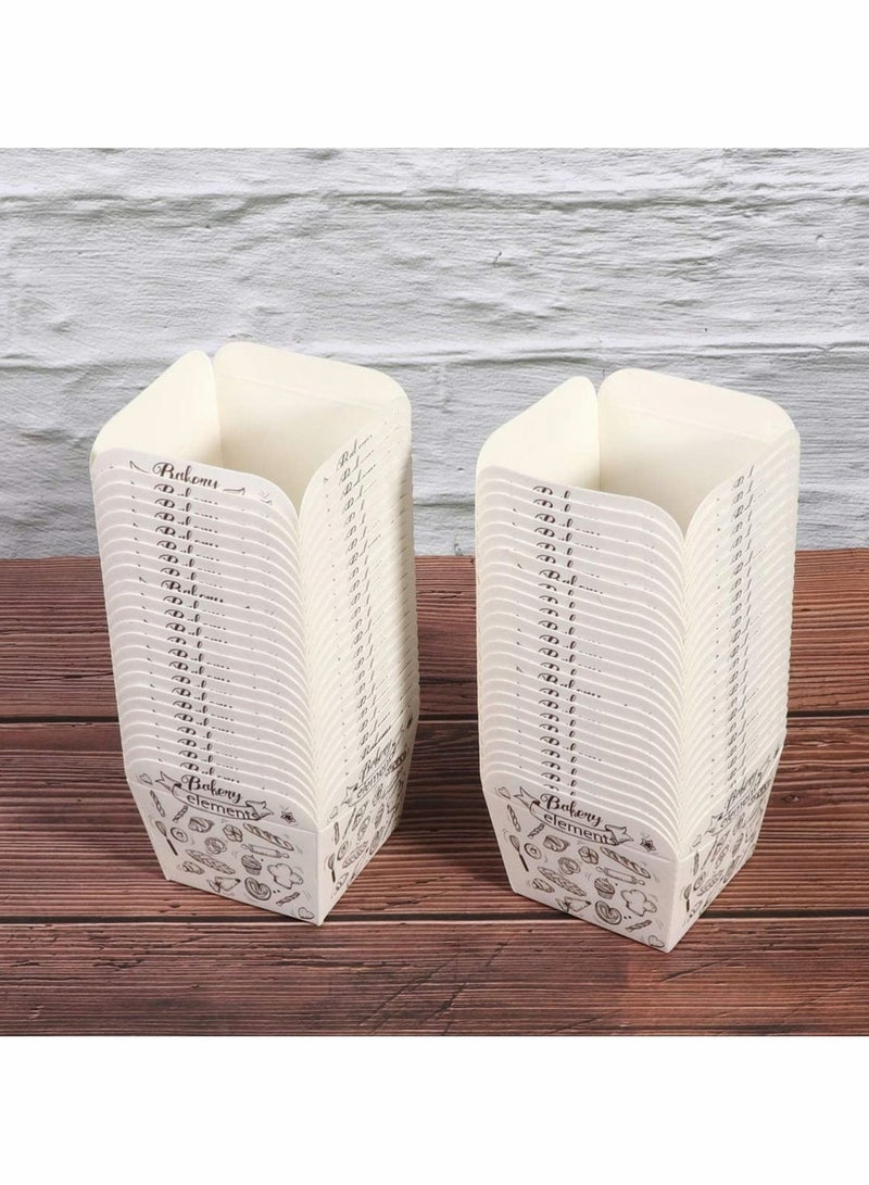 Y&D 100 Pcs Paper Baking Cup Small Square Cake Wrappers Cupcake Liners Desserts Holders Muffin Cases for Weddings Birthdays Baby Shower (White Coffee)  - Image 4