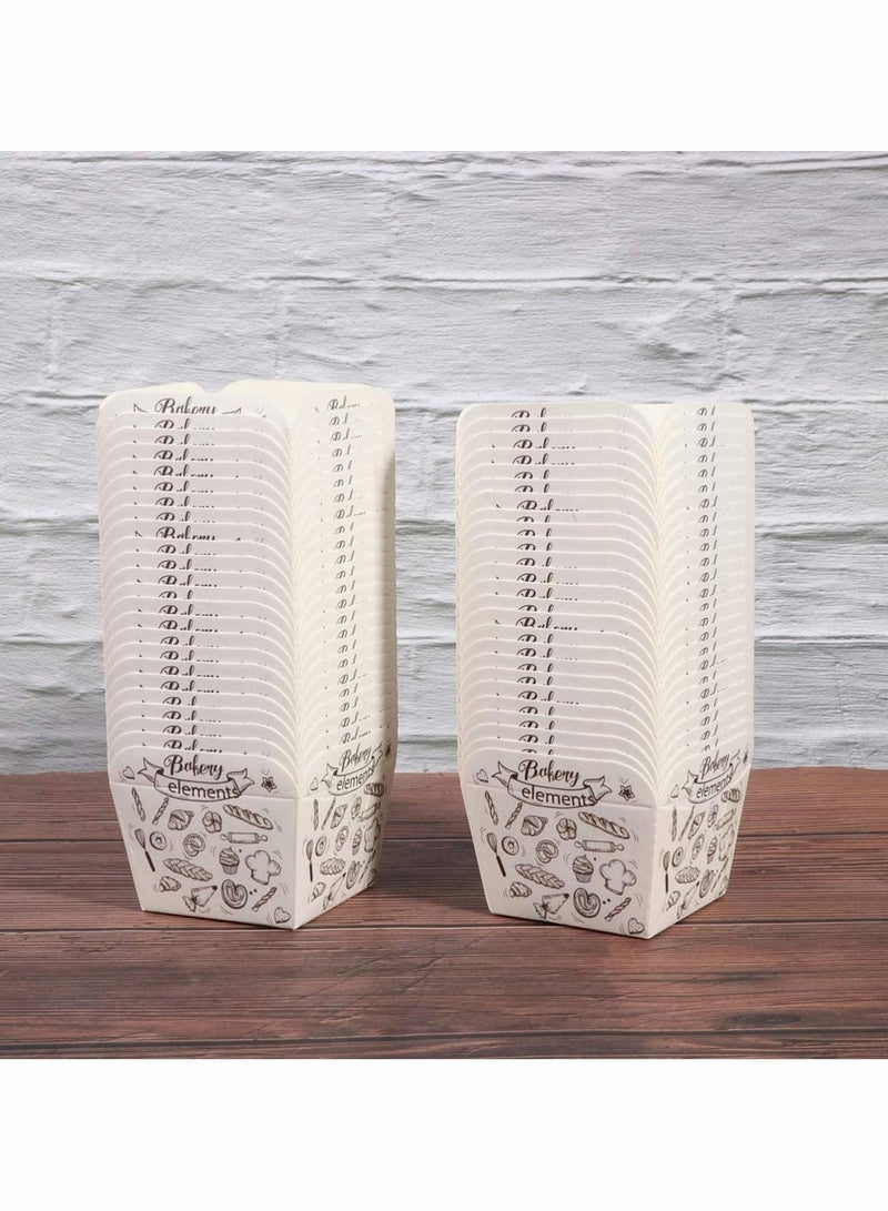 Y&D 100 Pcs Paper Baking Cup Small Square Cake Wrappers Cupcake Liners Desserts Holders Muffin Cases for Weddings Birthdays Baby Shower (White Coffee)  - Image 5